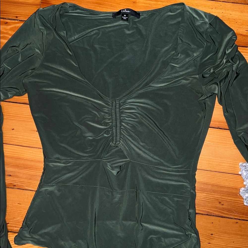 Lulu's Olive Long Sleeve Bodysuit